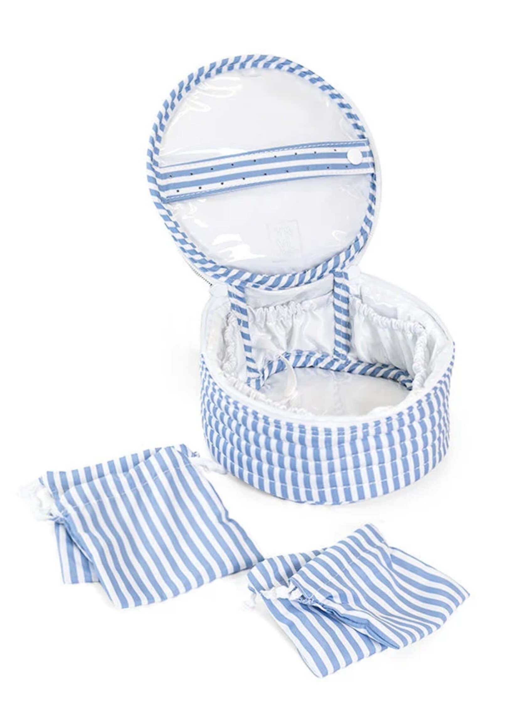 TRVL DESIGN Quilted Jewelry Round - Pimlico Stripe Chambray