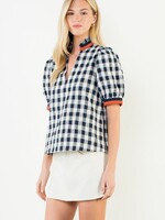 THML Checkered Pattern V-Neck Top
