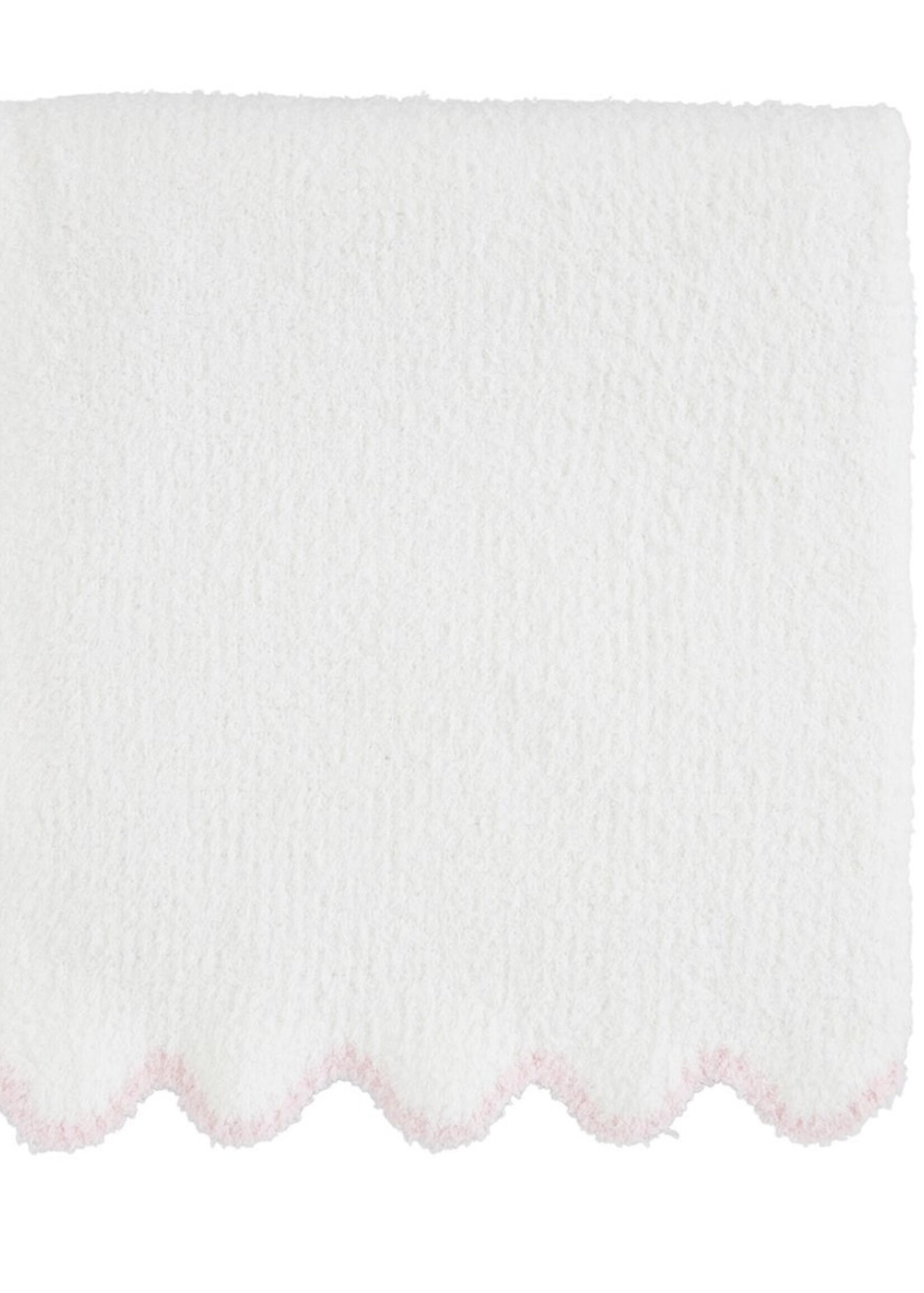 Mudpie Pink Scallop Chenille Blanket