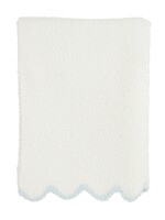 Mudpie Blue Scallop Chenille Blanket