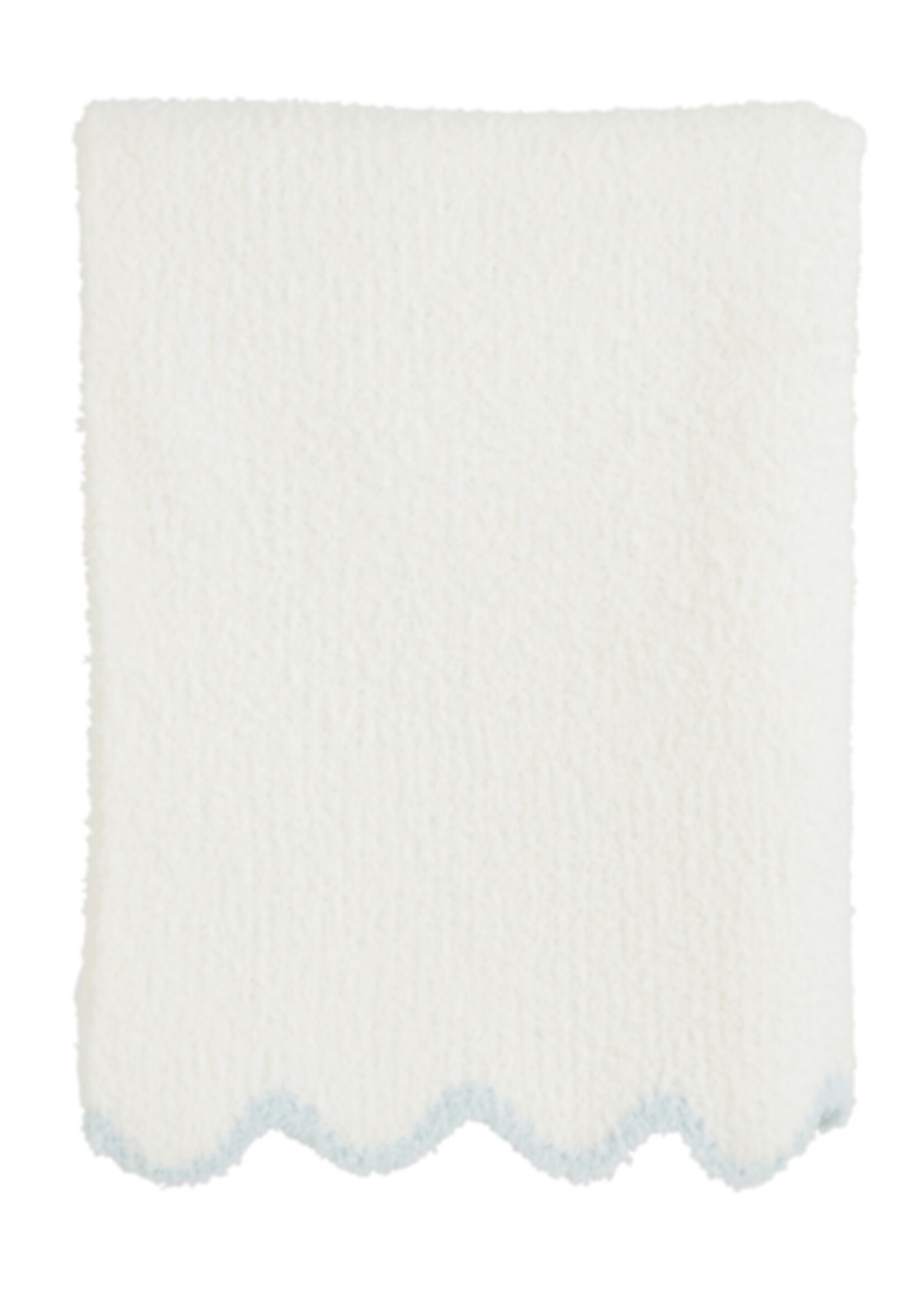 Mudpie Blue Scallop Chenille Blanket