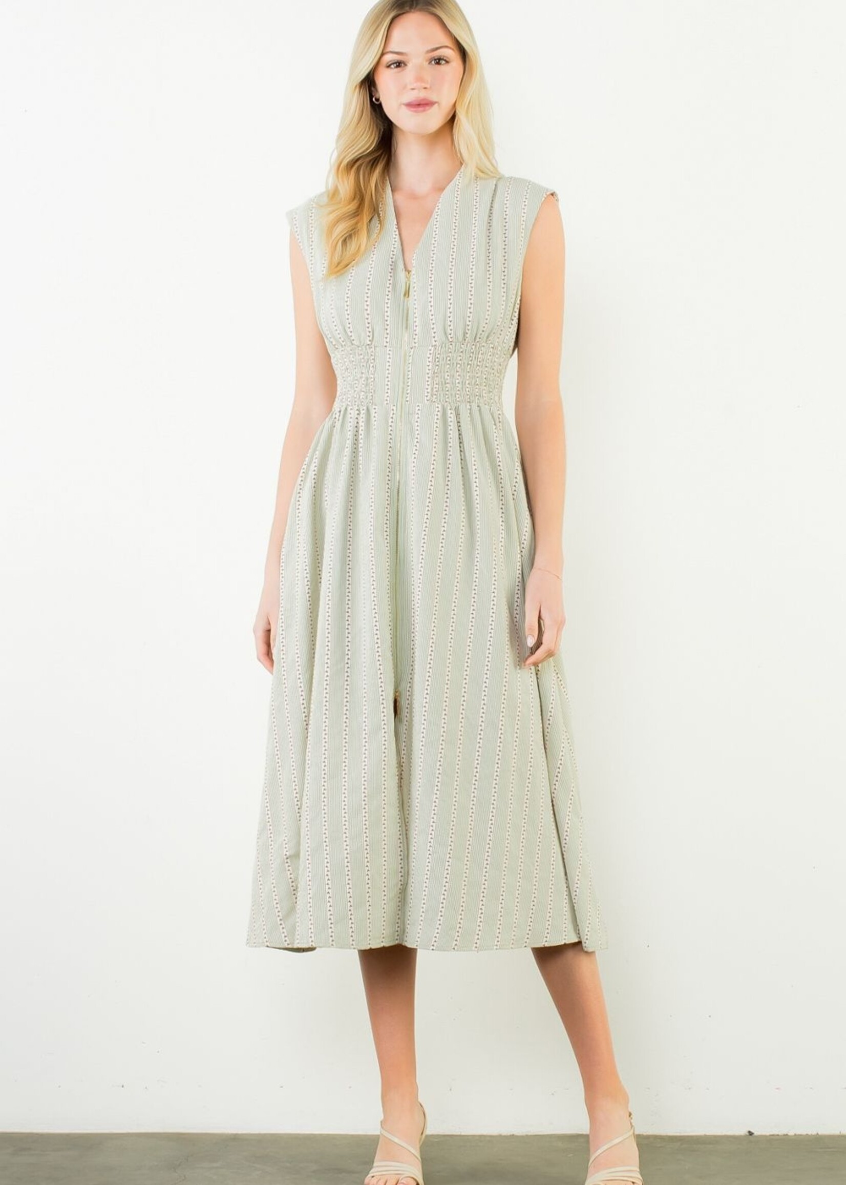 THML S/Less Striped Pattern V-neck Dress