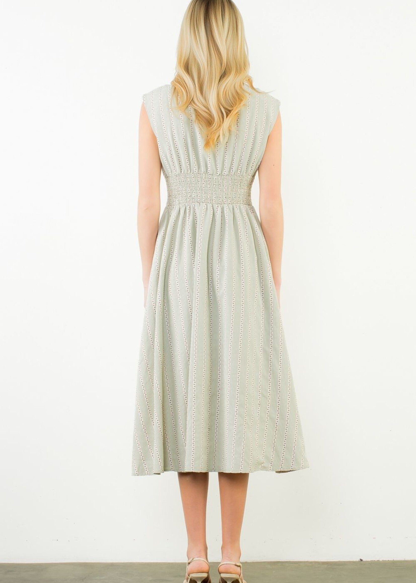 THML S/Less Striped Pattern V-neck Dress