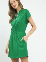 Umgee Neo Knit Dress w/Contrast Detail - Kelly Green