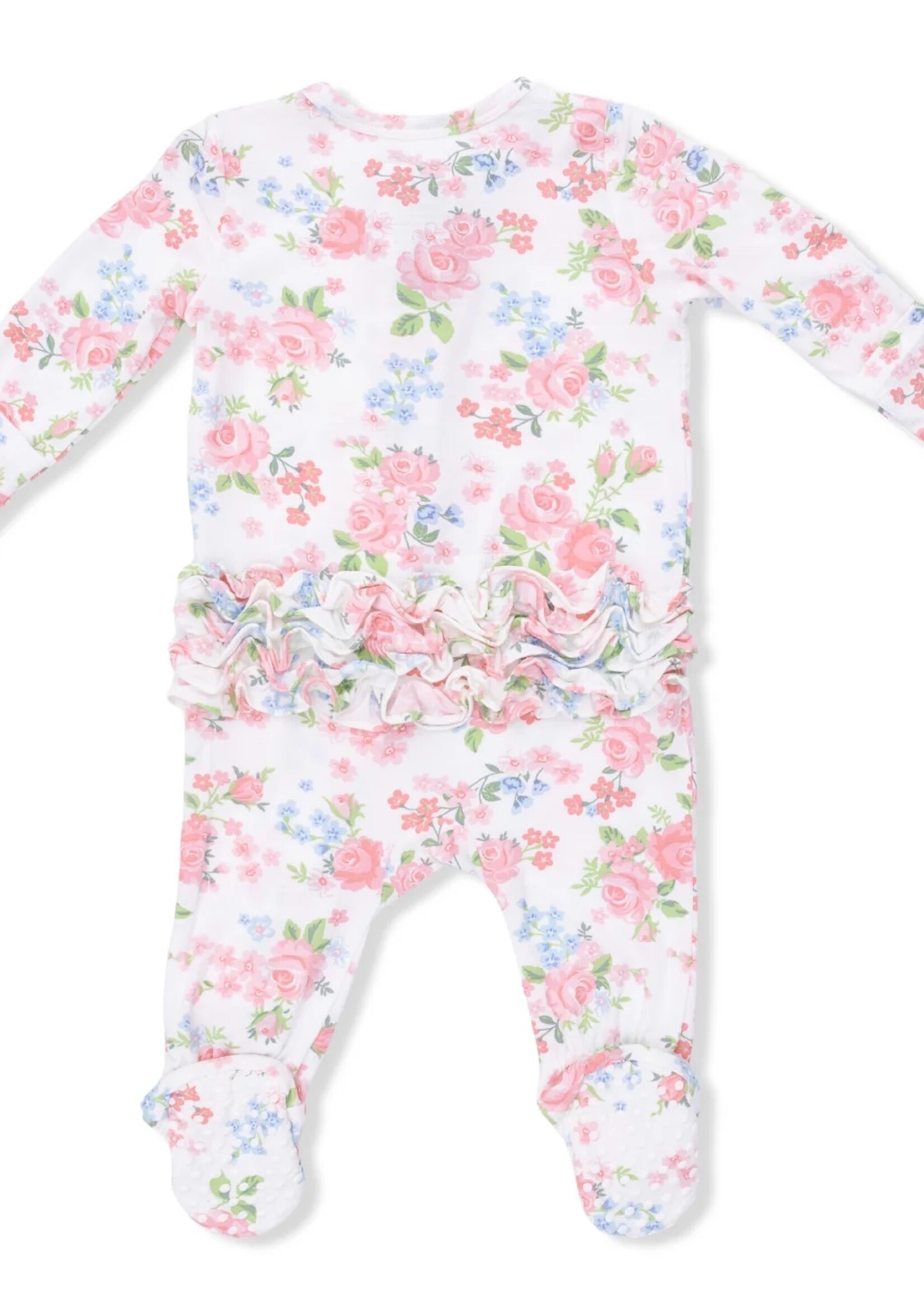 Angel Dear Cute Little Roses - 2  Way Ruffle Back Zipper  Footie