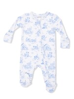Angel Dear Puppy Toile Blue -2 Way Zipper Footie