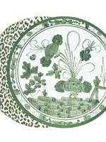 beatriz ball VIDA Firenza and Cheetah Reversible Round Placemats - Green