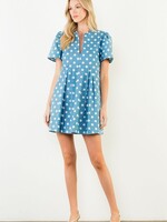 THML Short Sleeve Polka Dot Dress