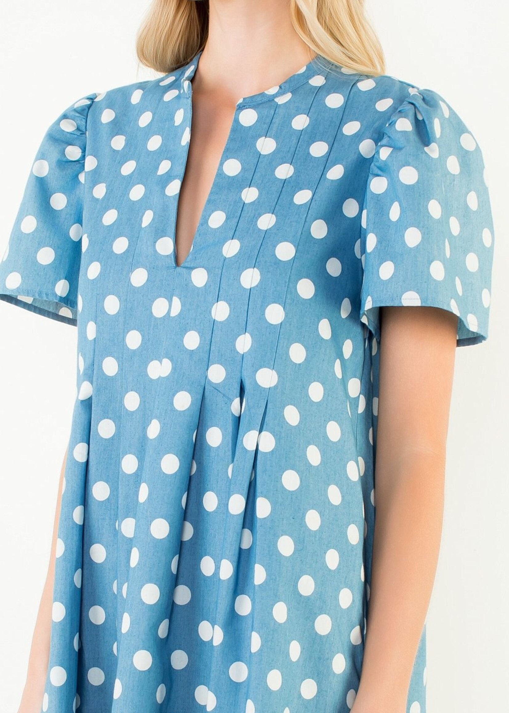 THML Short Sleeve Polka Dot Dress