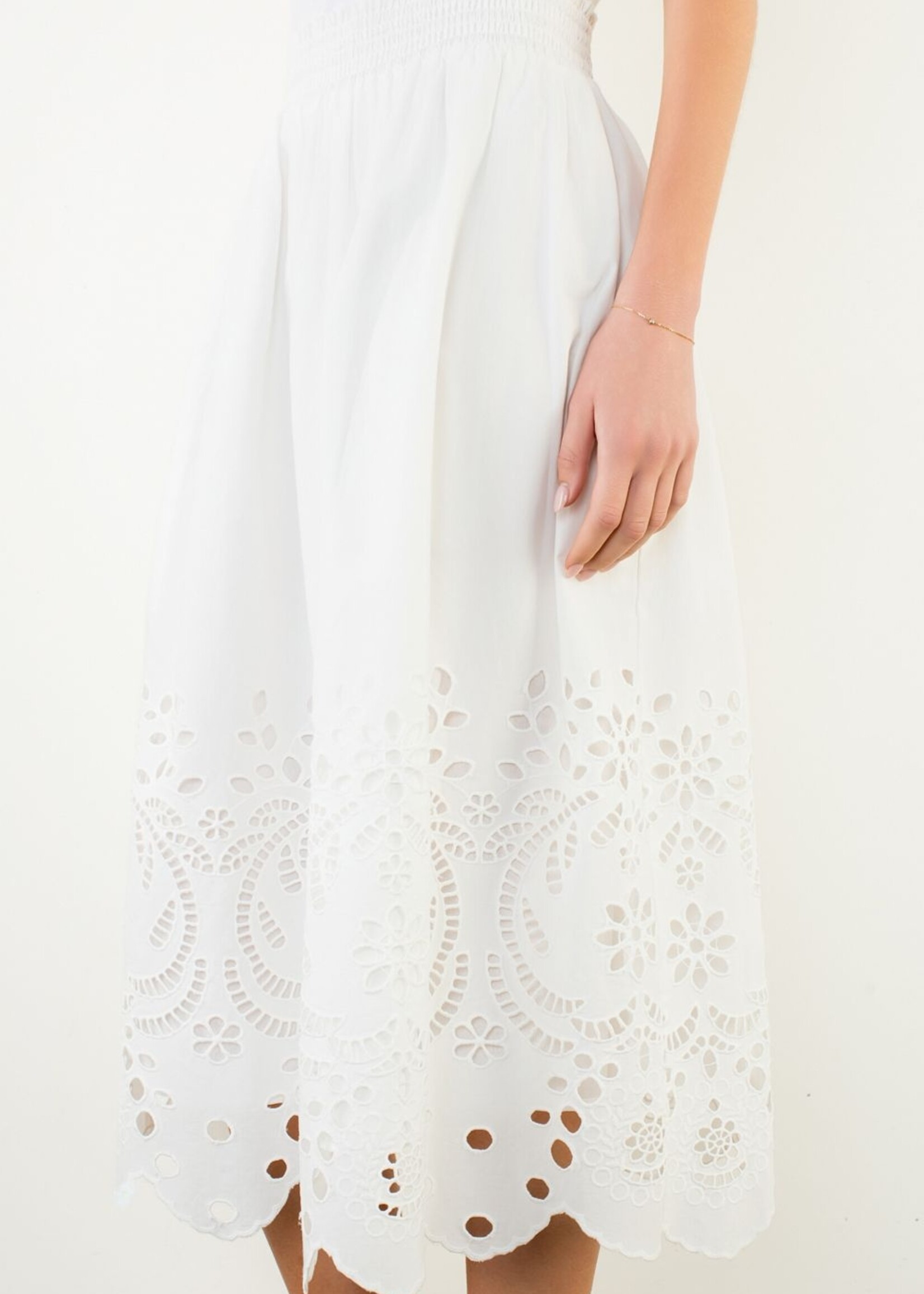 THML White Eyelet Lace Skirt