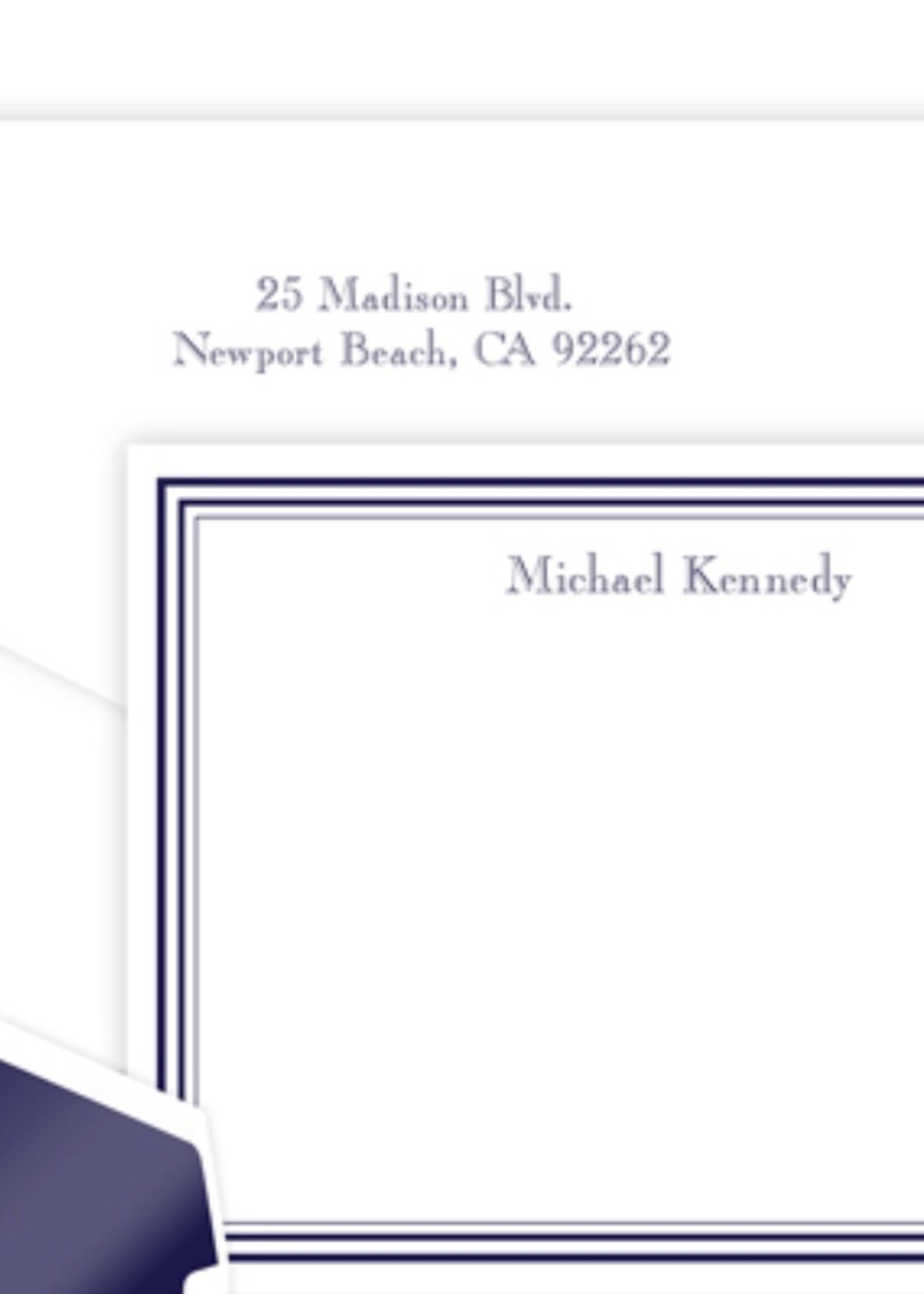 Embossed Graphics Colonial Flat Note Cards with Return Address & Lined Envelopes