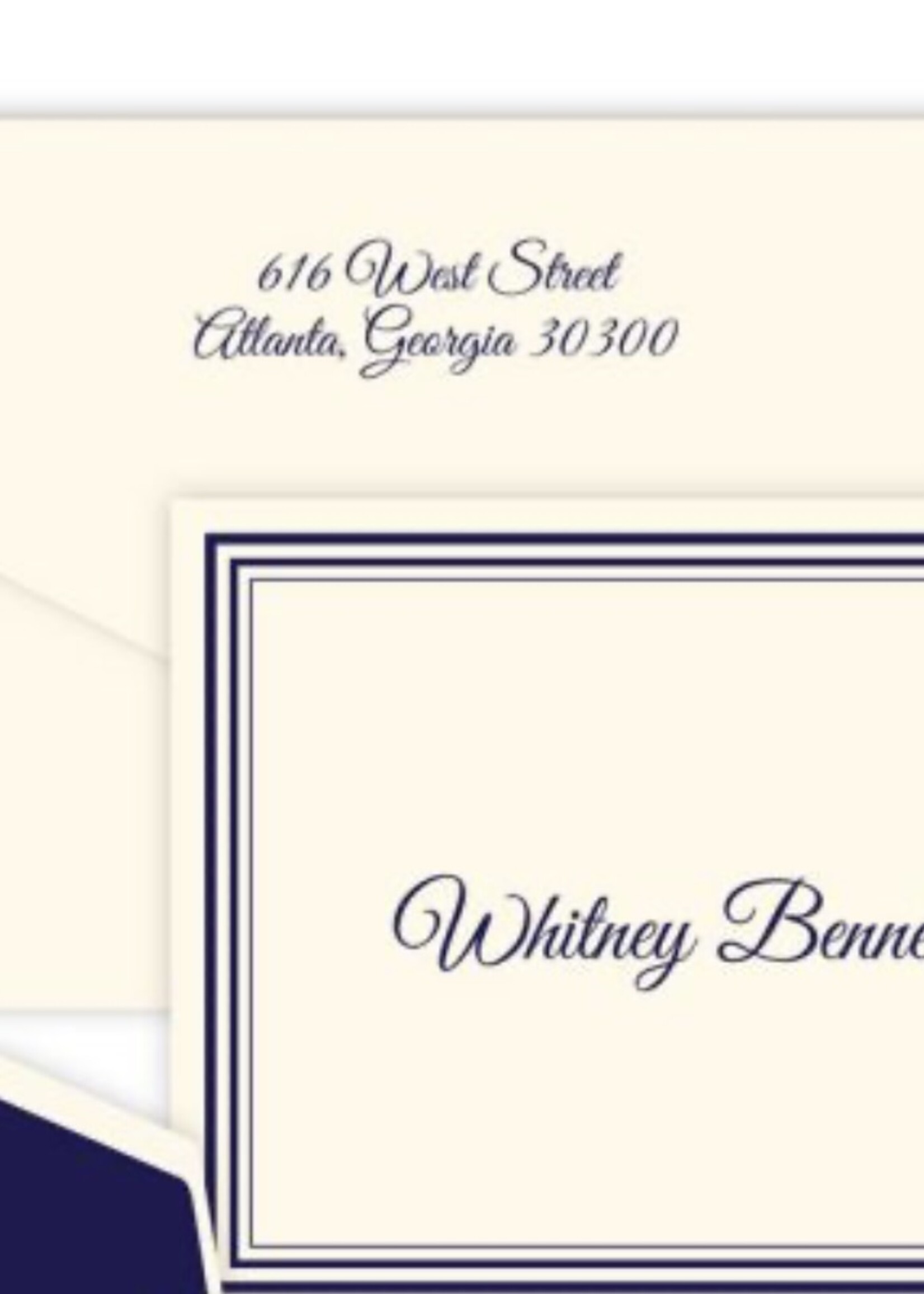 Embossed Graphics Colonial Foldover Note Cards with Return Address and Envelope Lining