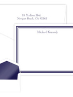 Embossed Graphics Colonial Flat Note Cards with Return Address & Lined Envelopes