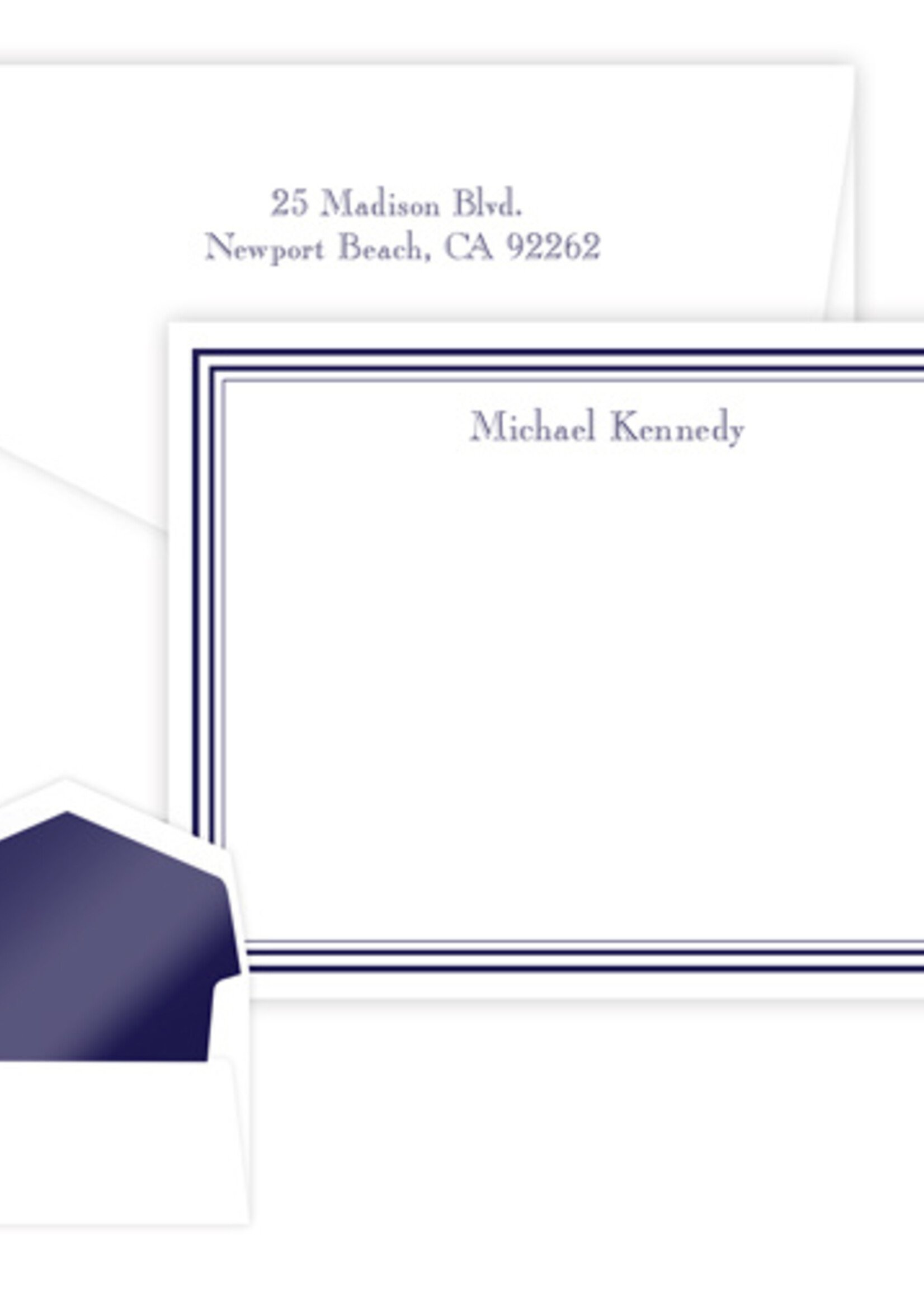 Embossed Graphics Colonial Flat Note Cards with Return Address & Lined Envelopes