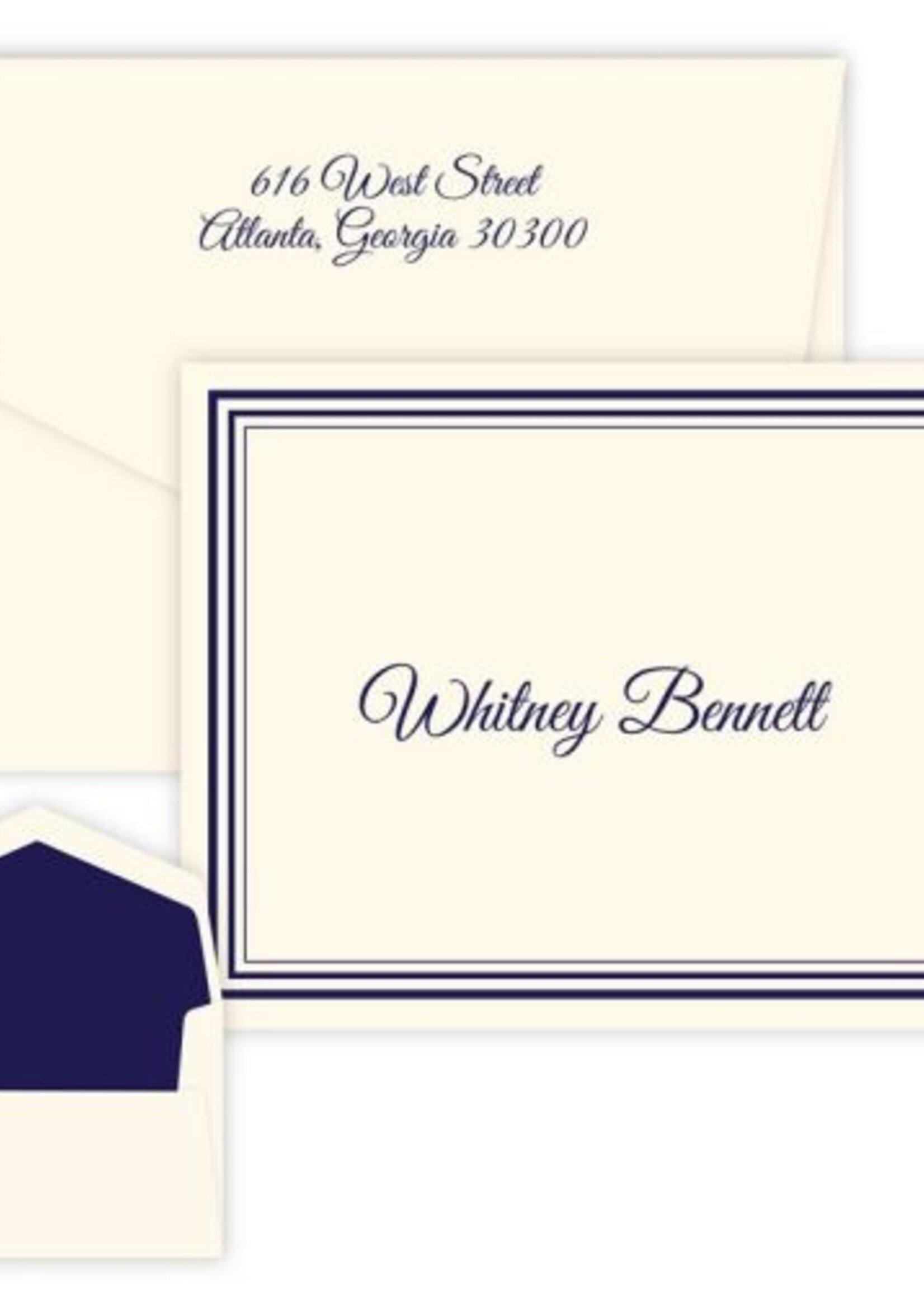 Embossed Graphics Colonial Foldover Note Cards with Return Address and Envelope Lining