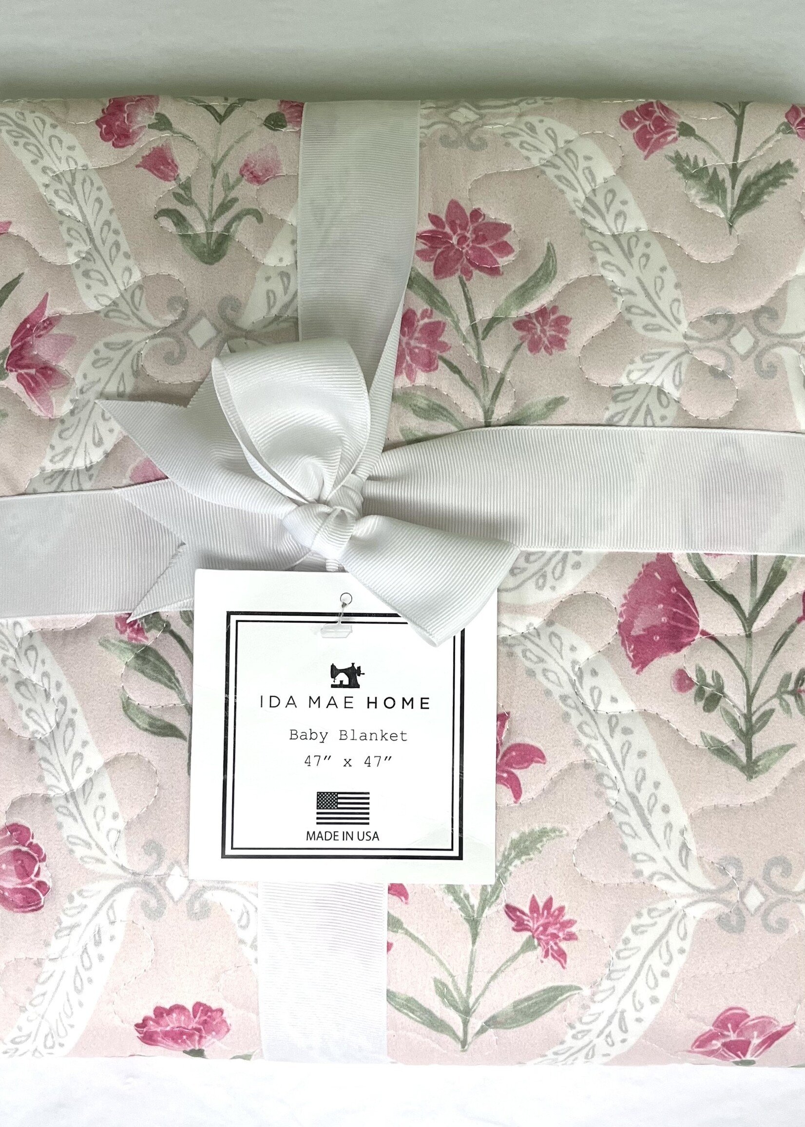 Ida Mae Home Charlotte in Pink Baby Blanket