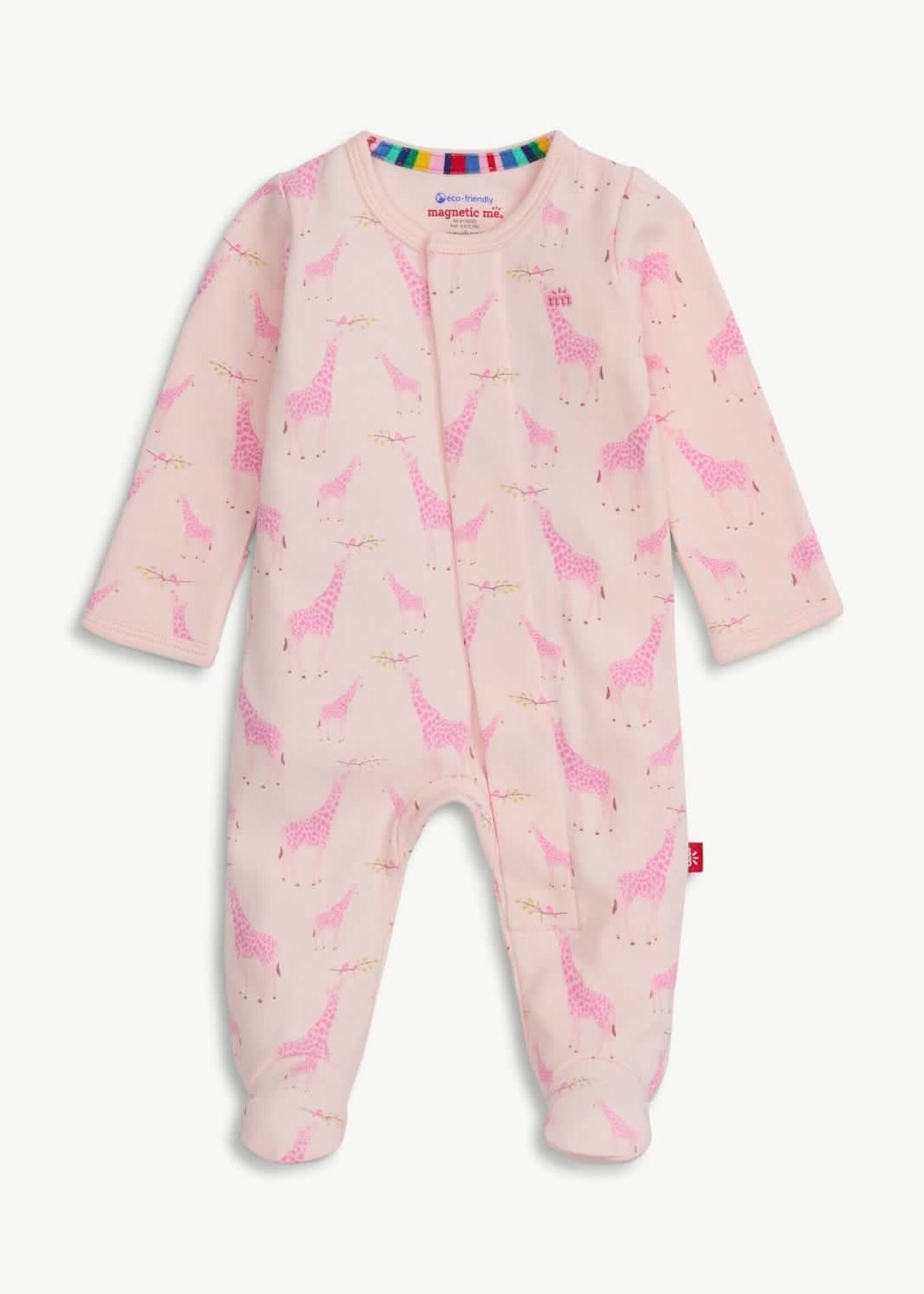 magnetic me Pink Jolie Giraffe Organic Magnetic Footie