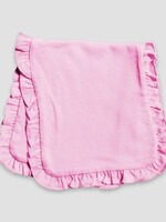 Laughing Giraffe Pink Ruffle Trim Burp Cloth