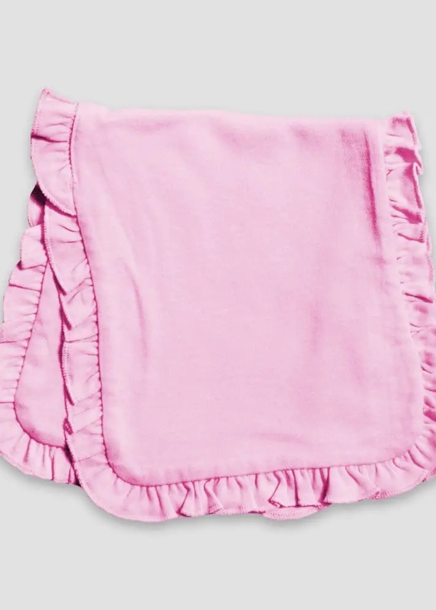 Laughing Giraffe Pink Ruffle Trim Burp Cloth
