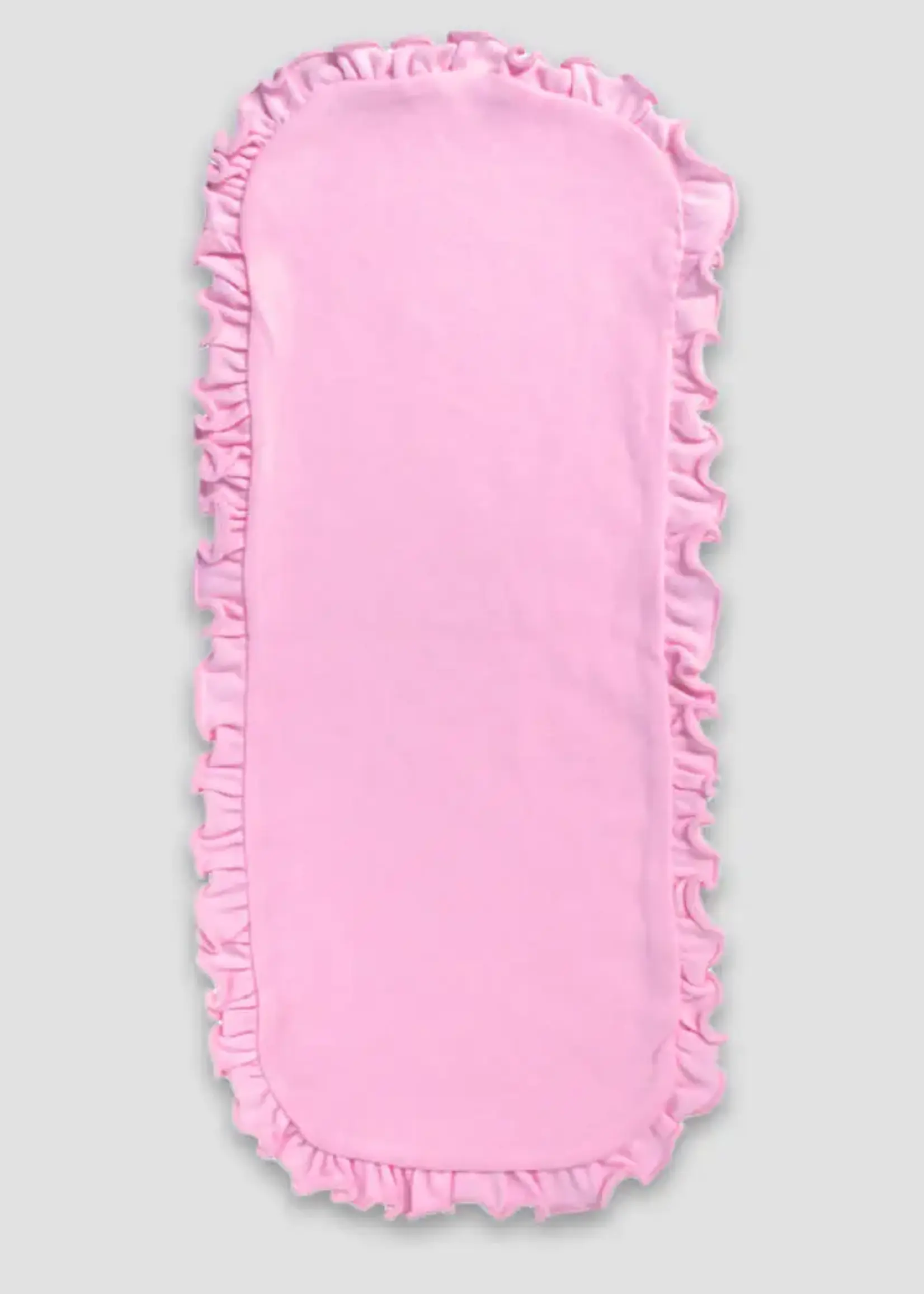 Laughing Giraffe Pink Ruffle Trim Burp Cloth