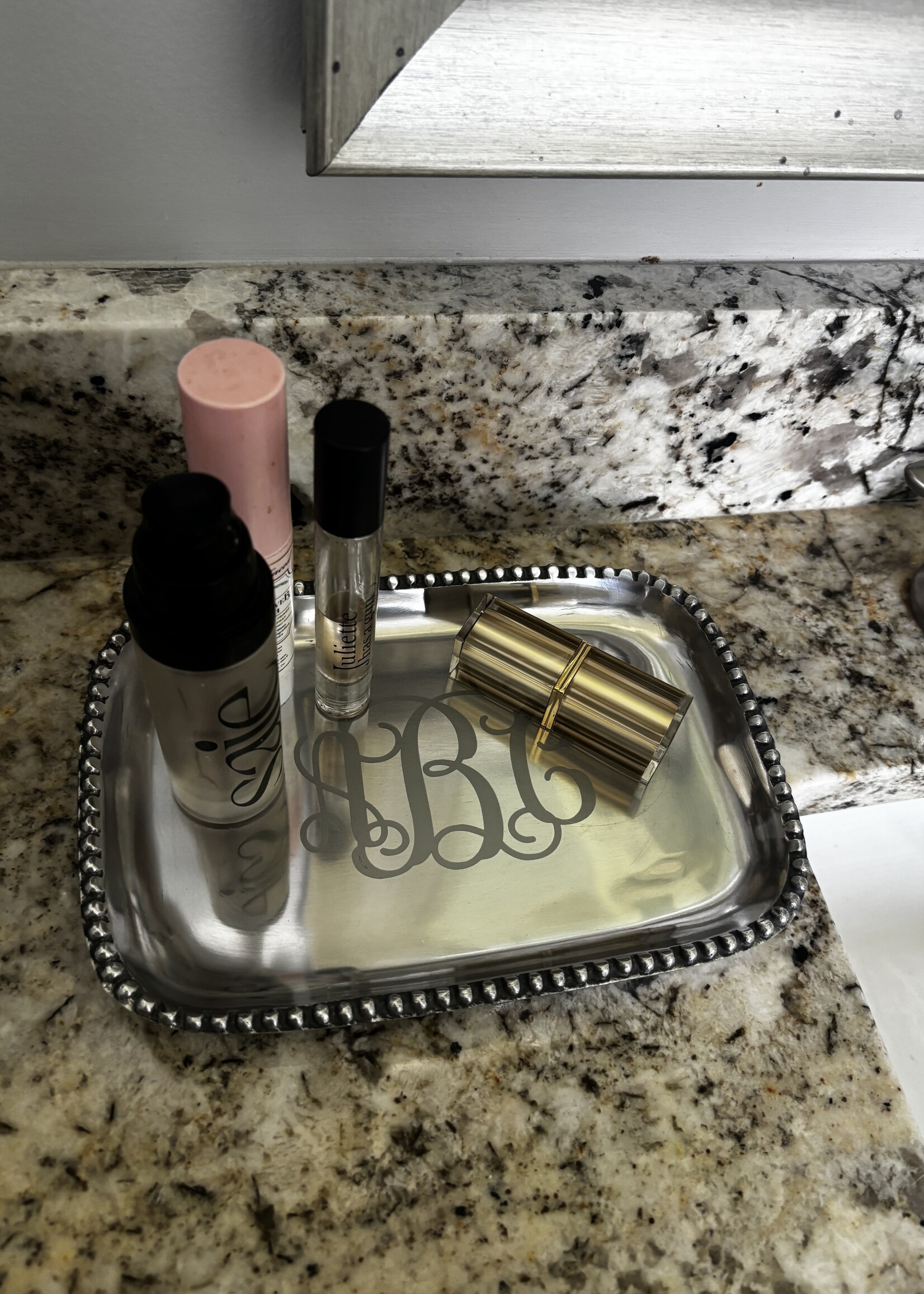 India Handicrafts Personalized Rectangle Beaded Tray