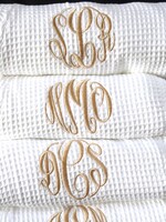 Alan pendergrass Waffle Robe w/ Mono - White