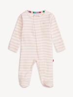 magnetic me Pink Stripe Organic Cotton Magnetic Footie