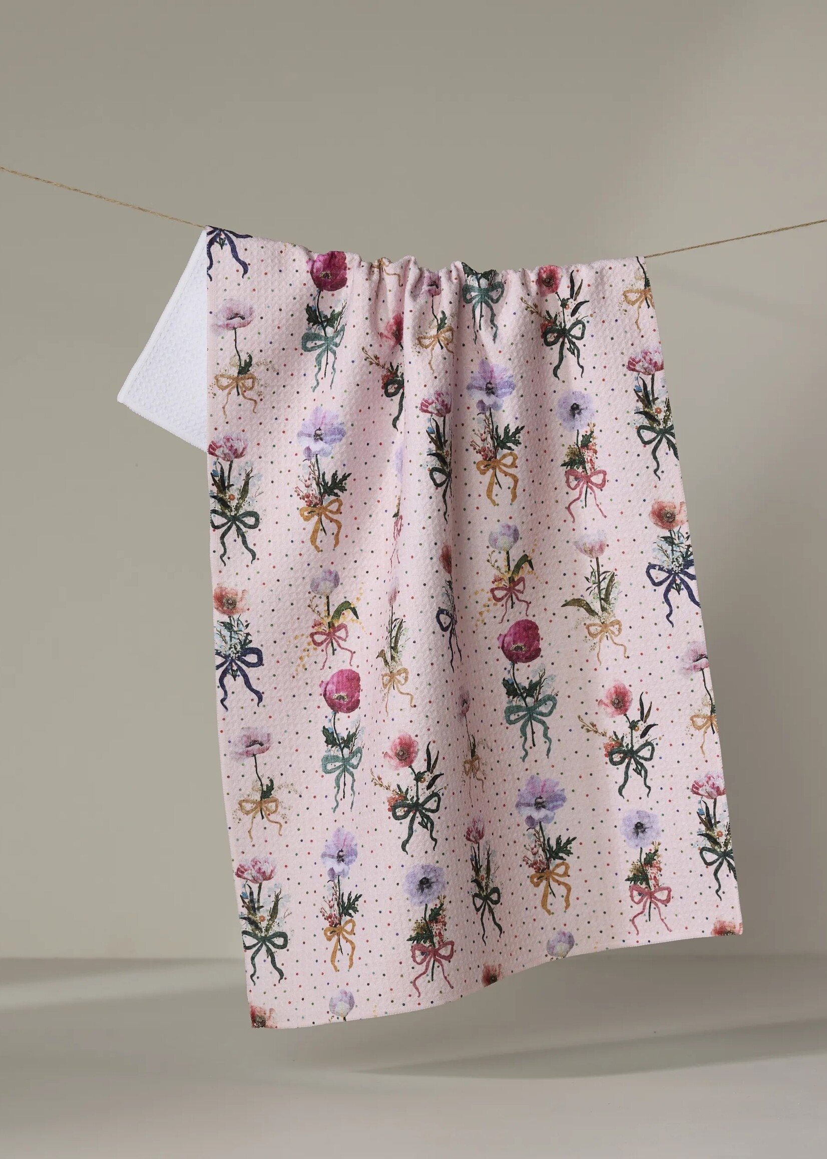 geometry Bows and Dots Tea Towel