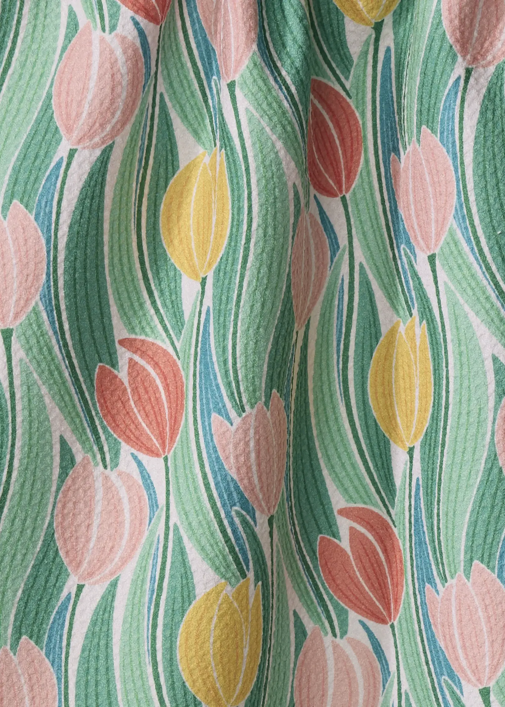 geometry Tranquil Tulips Tea Towel