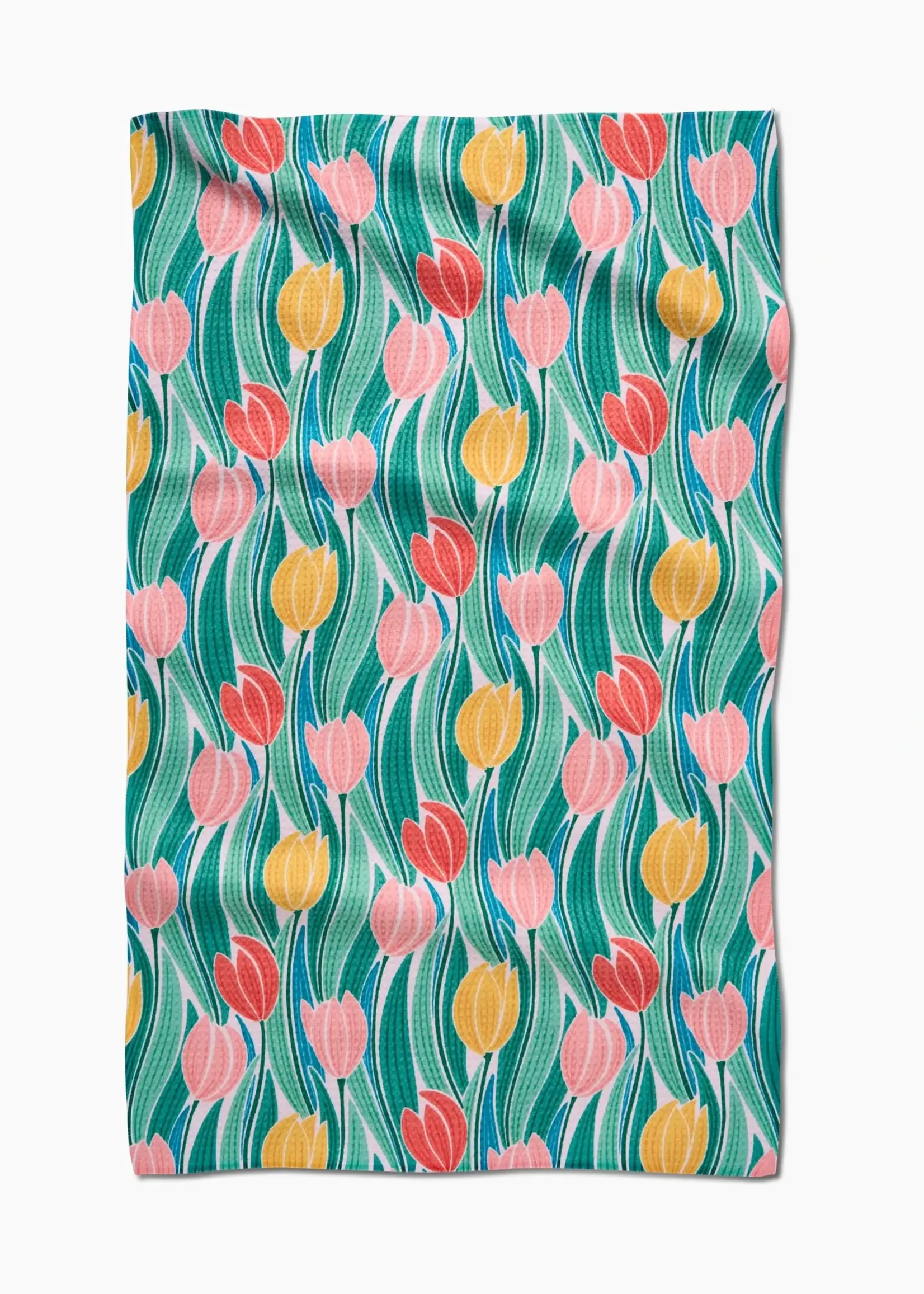 geometry Tranquil Tulips Tea Towel