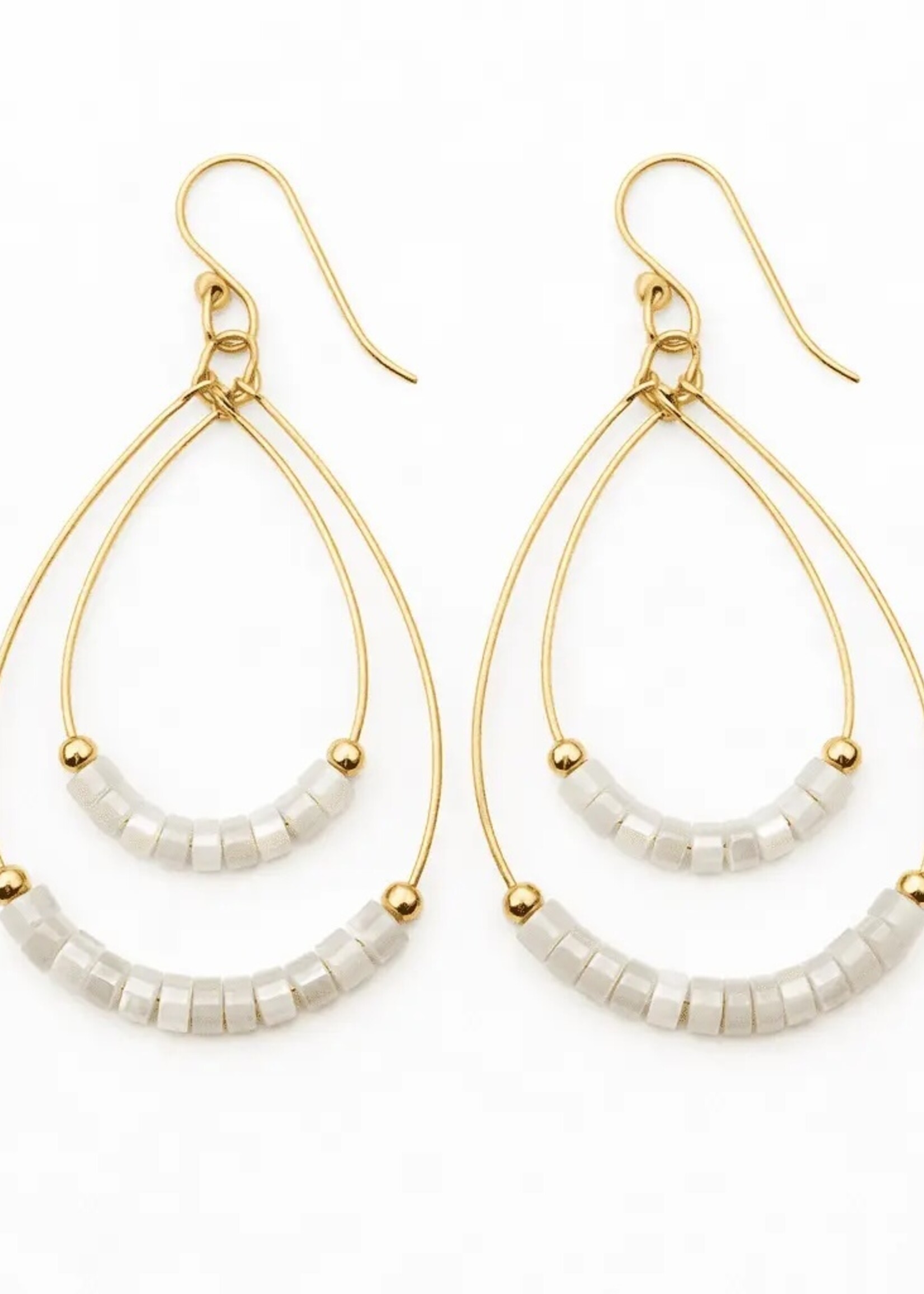 erin gray erin gray Heishi Ella Cate White Earring
