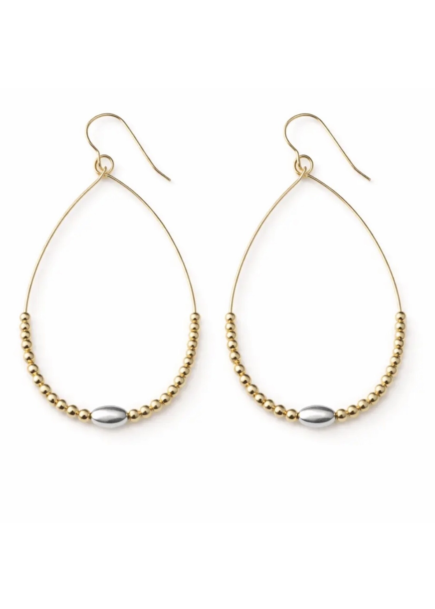 erin gray erin gray Classic Beaded Oval Mixed Metal Earring