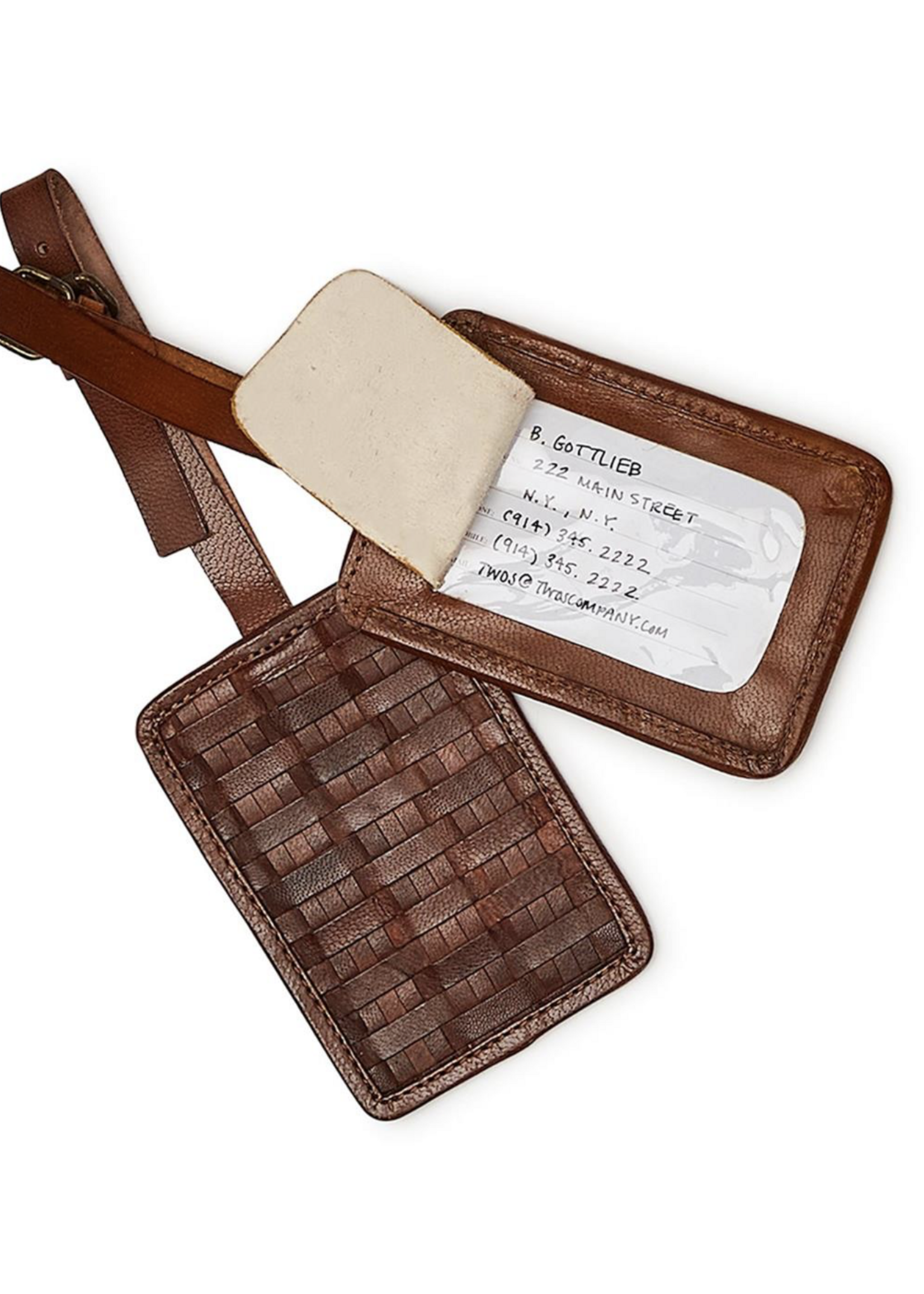 Two's Company CHESTNUT LUGGAGE TAG