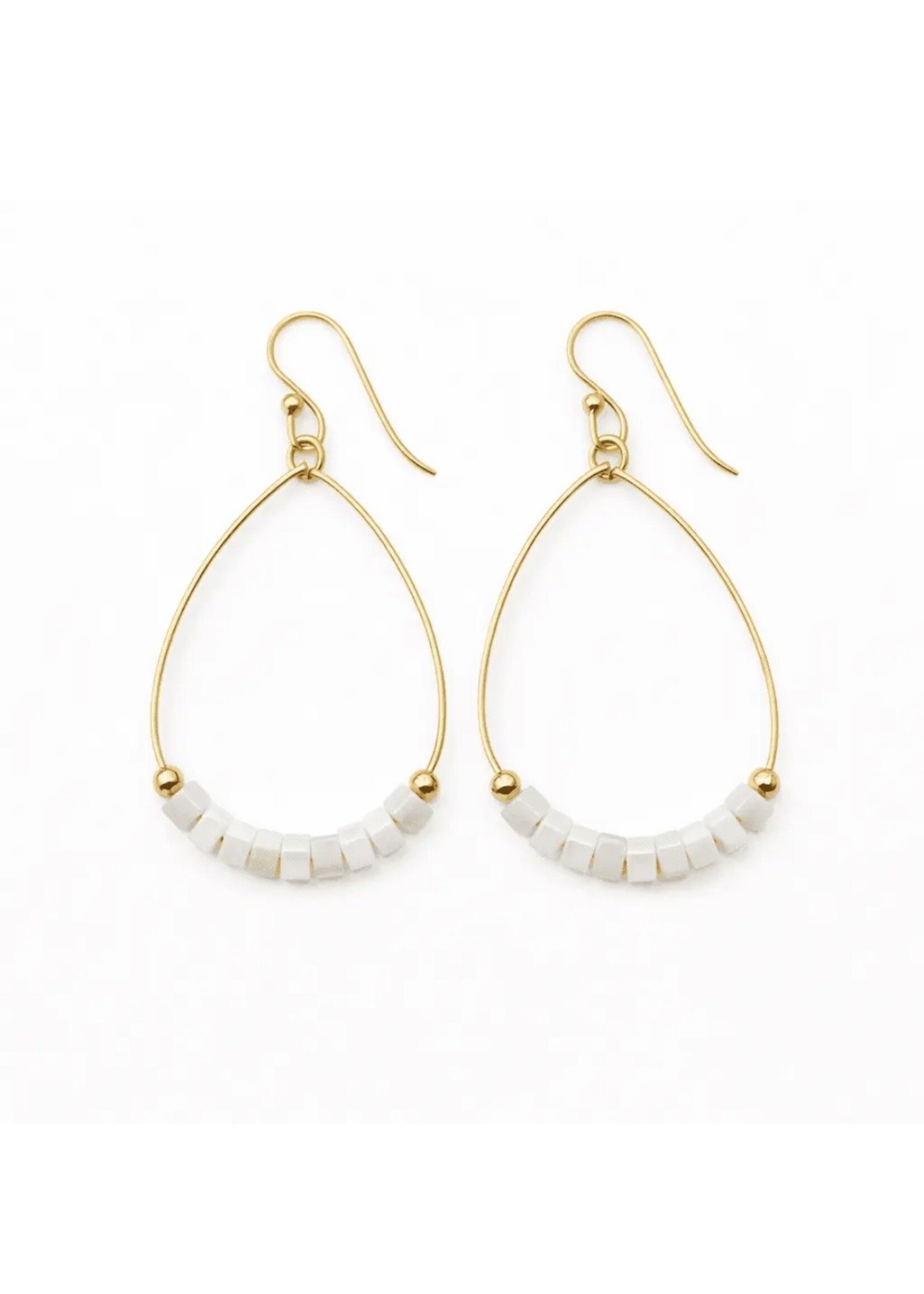 erin gray erin gray Heishi Aster White Earring