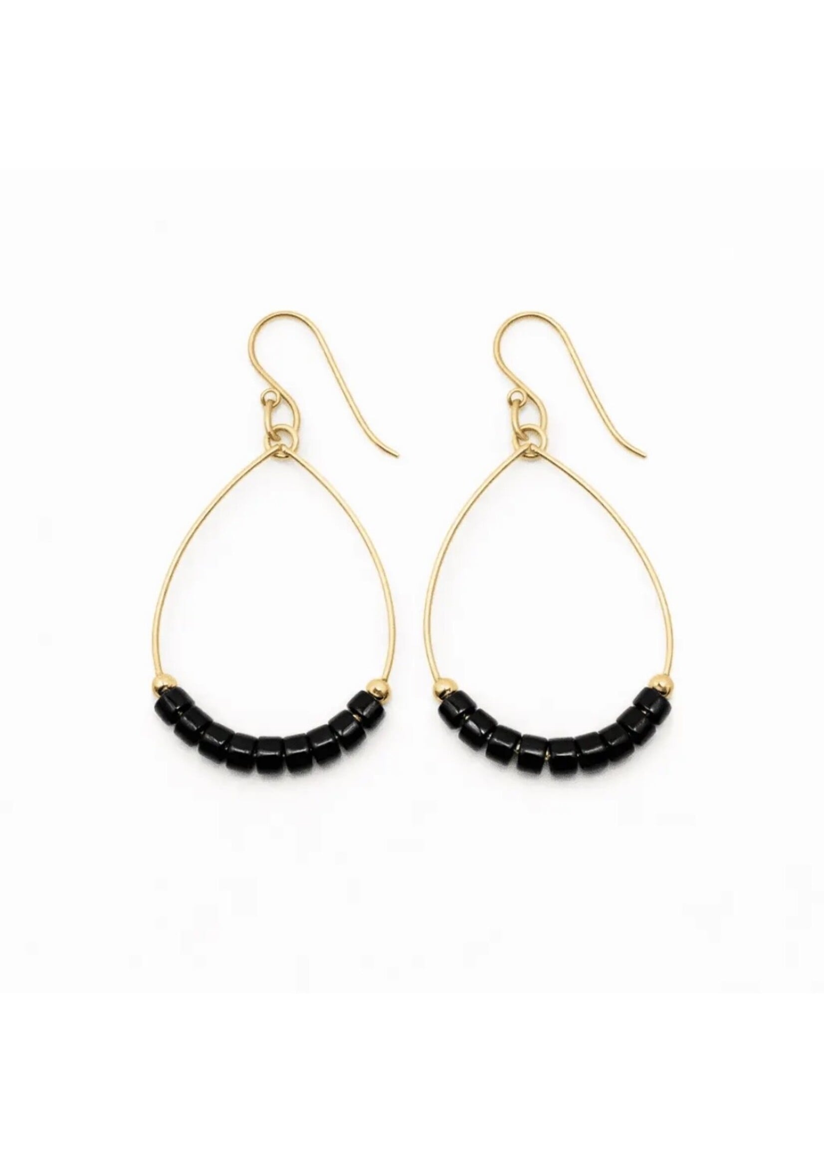 erin gray erin gray Heishi Aster Black Earring