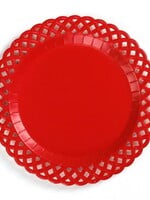 Gatherings by Curated Paperie Red Basketweave Dinner Paper Plates