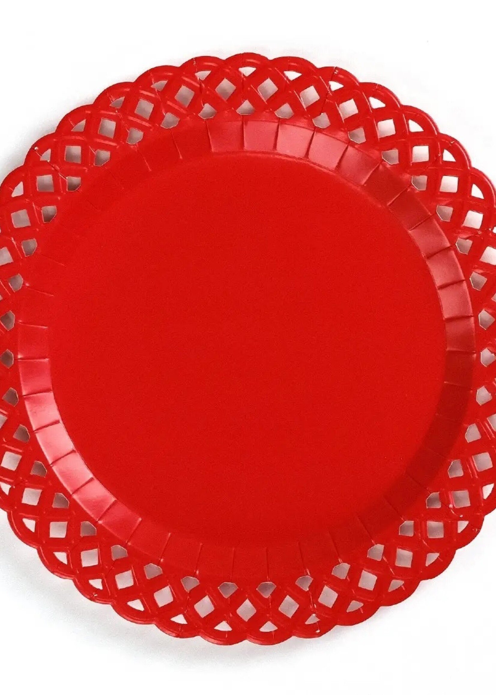 Gatherings by Curated Paperie Red Basketweave Dinner Paper Plates
