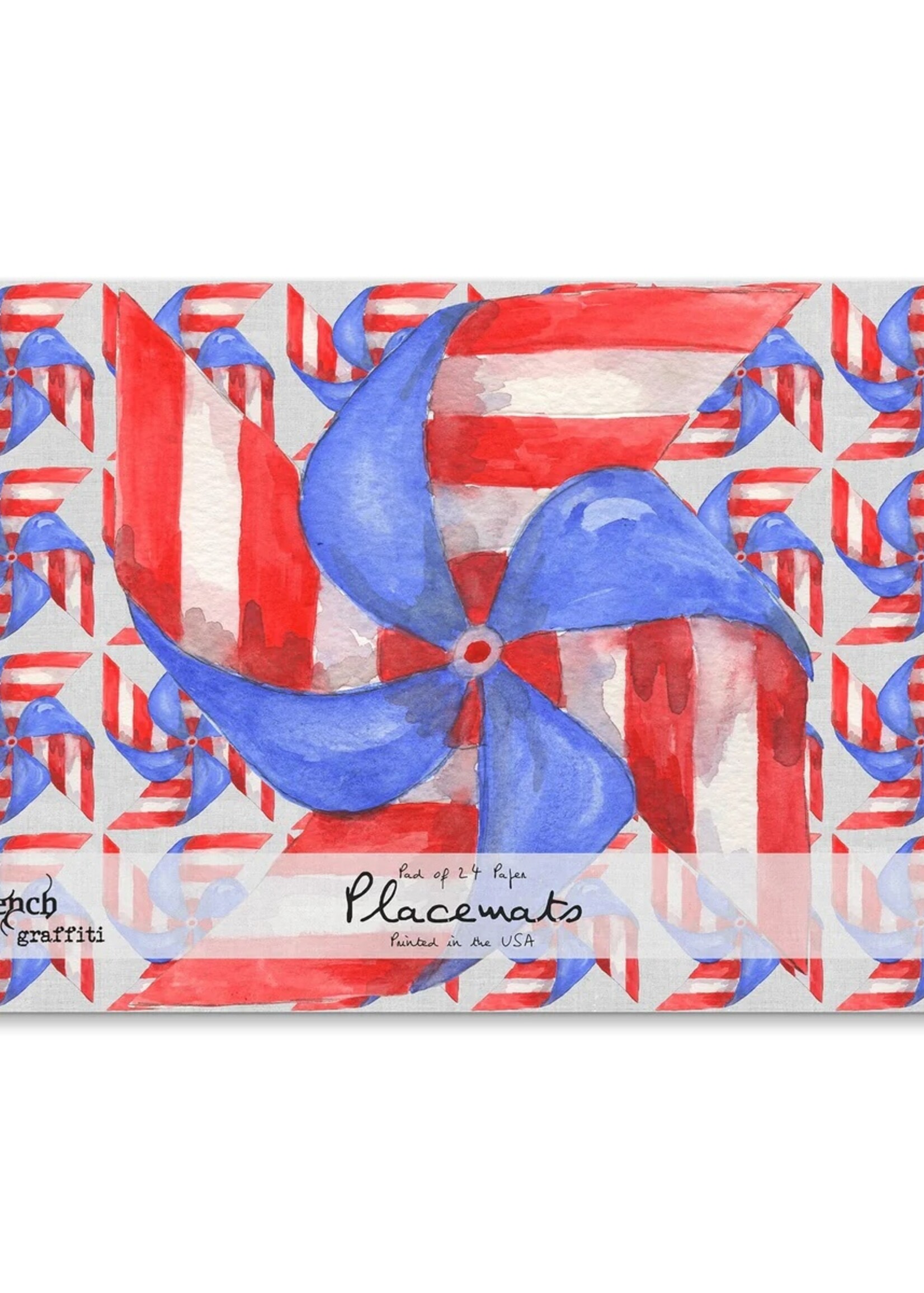 French Graffiti Pinwheels Set of 24 Place Mats