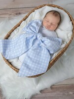 morxy Mono Newborn Swaddle Sash Plaid Blue