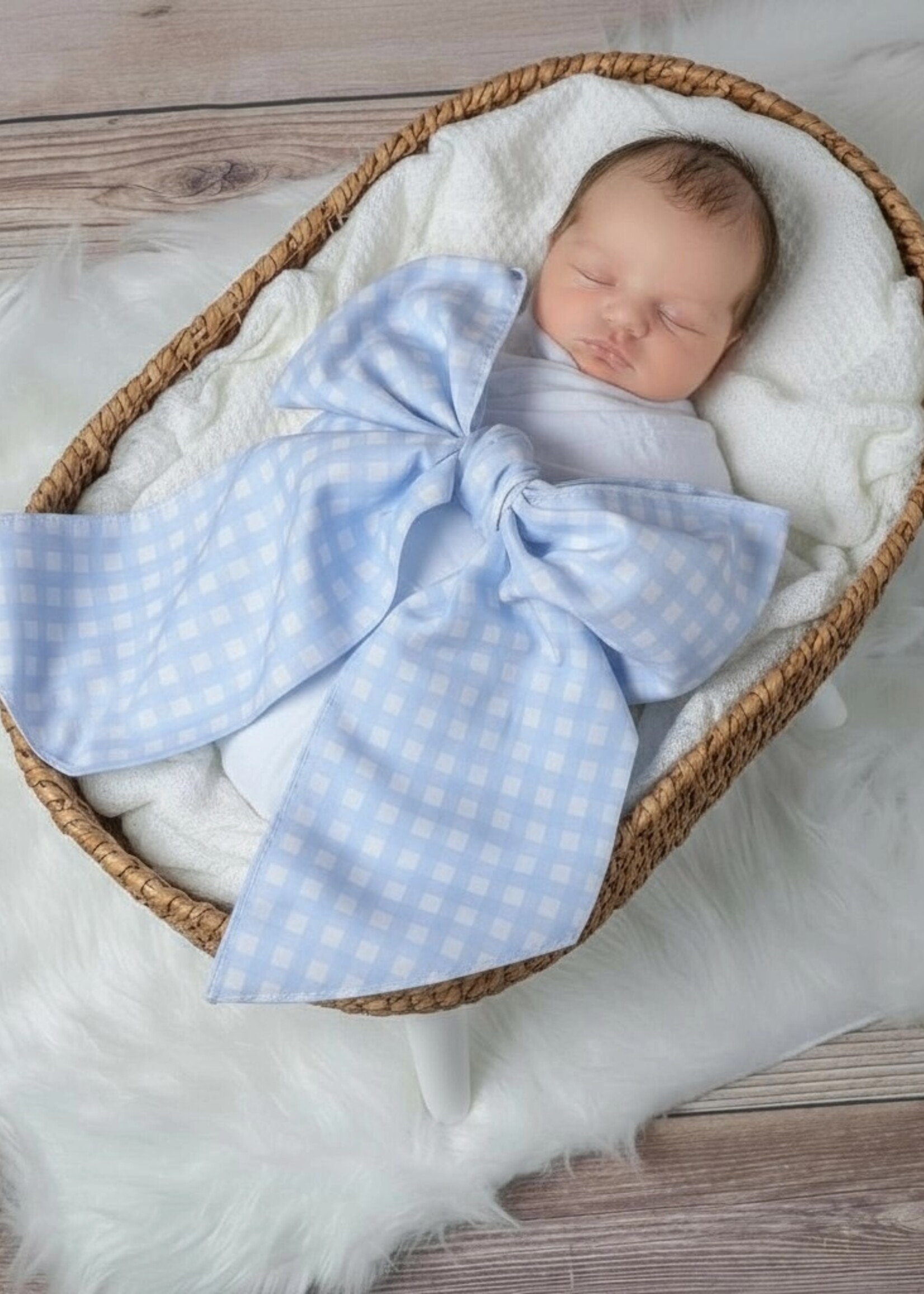 morxy Mono Newborn Swaddle Sash Plaid Blue