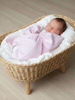 morxy Mono Newborn Swaddle Sash Plaid Pink