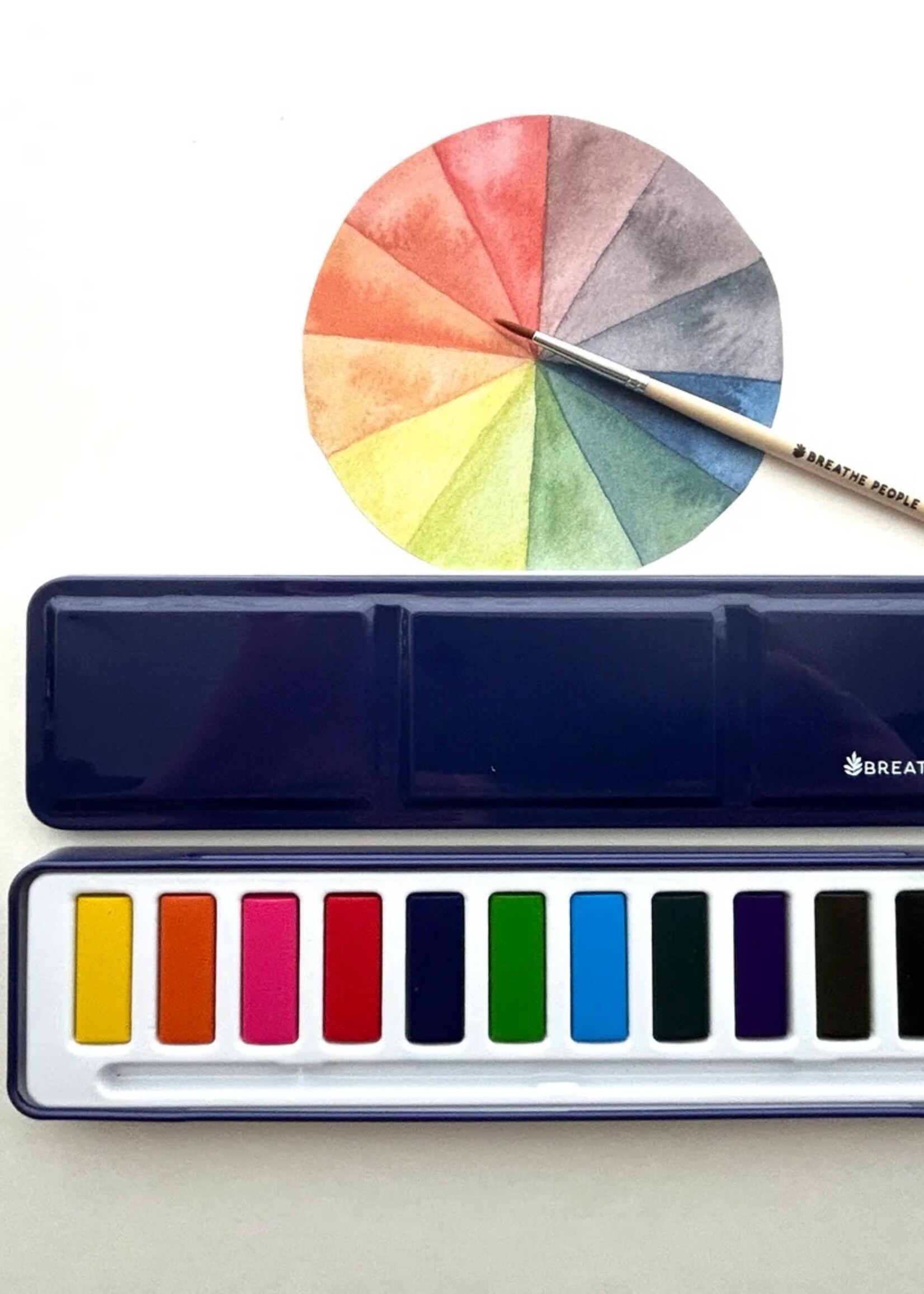Breathe People Watercolor Set - 12 colors + Paintbrush