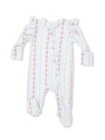 Angel Dear Antoinette Stripe - 2 Way Ruffle Sleeve Zipper Footie