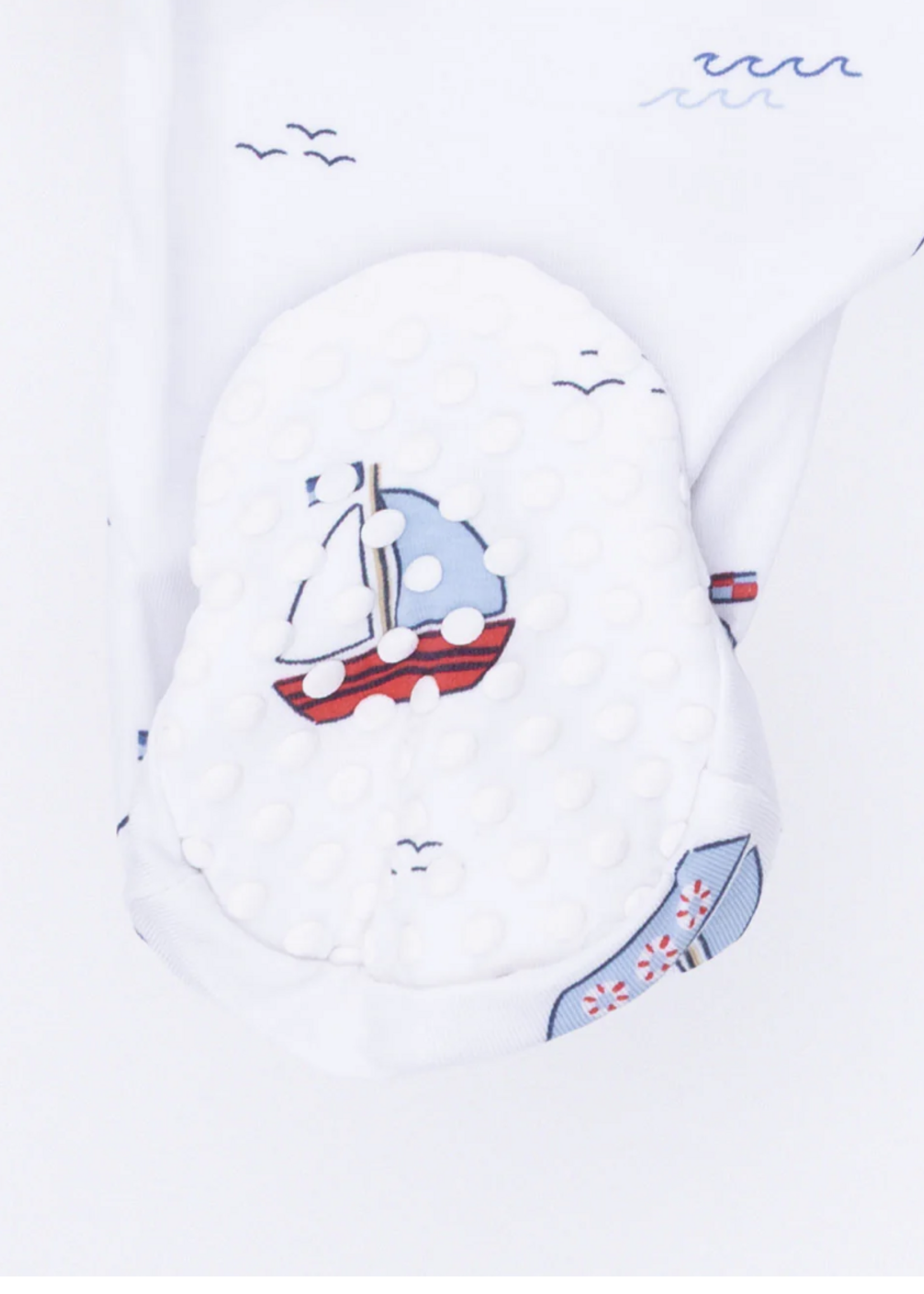 Angel Dear Bubbly Sailboats Blue - 2 Way Zipper Footie