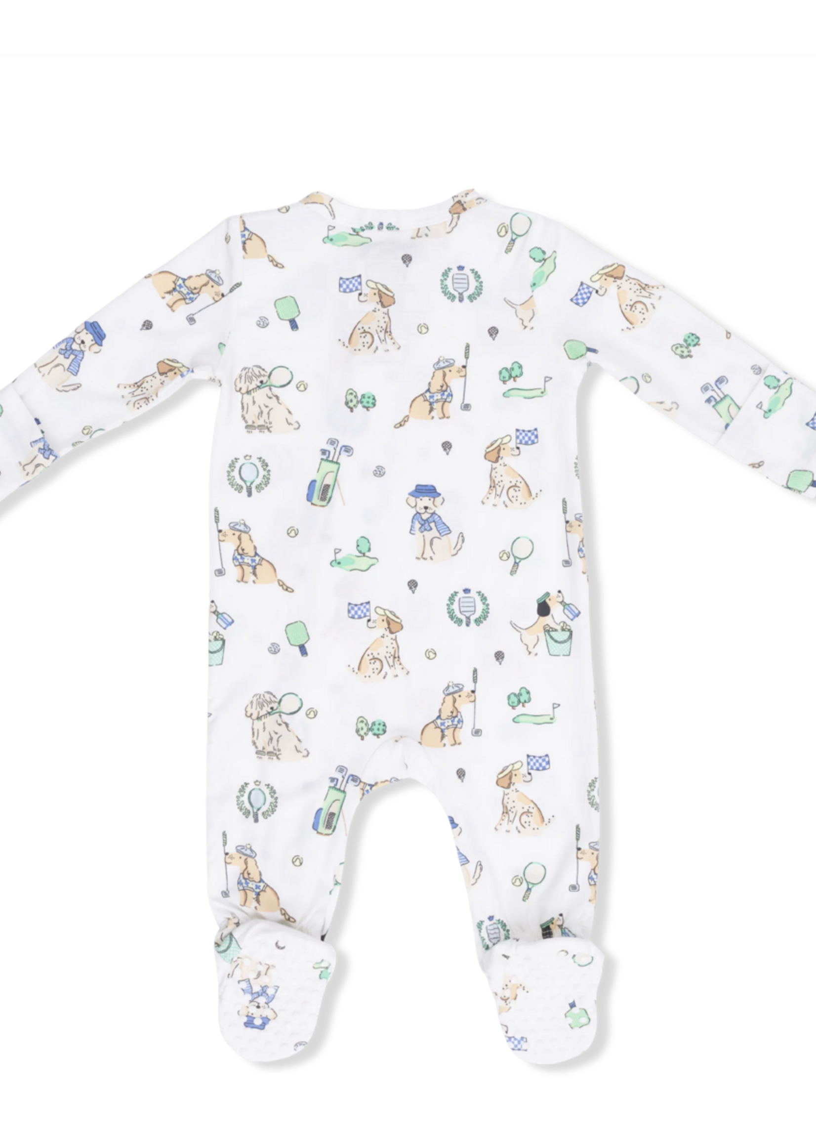 Angel Dear Country Club Dogs Neutral - 2 Way Zipper Footie
