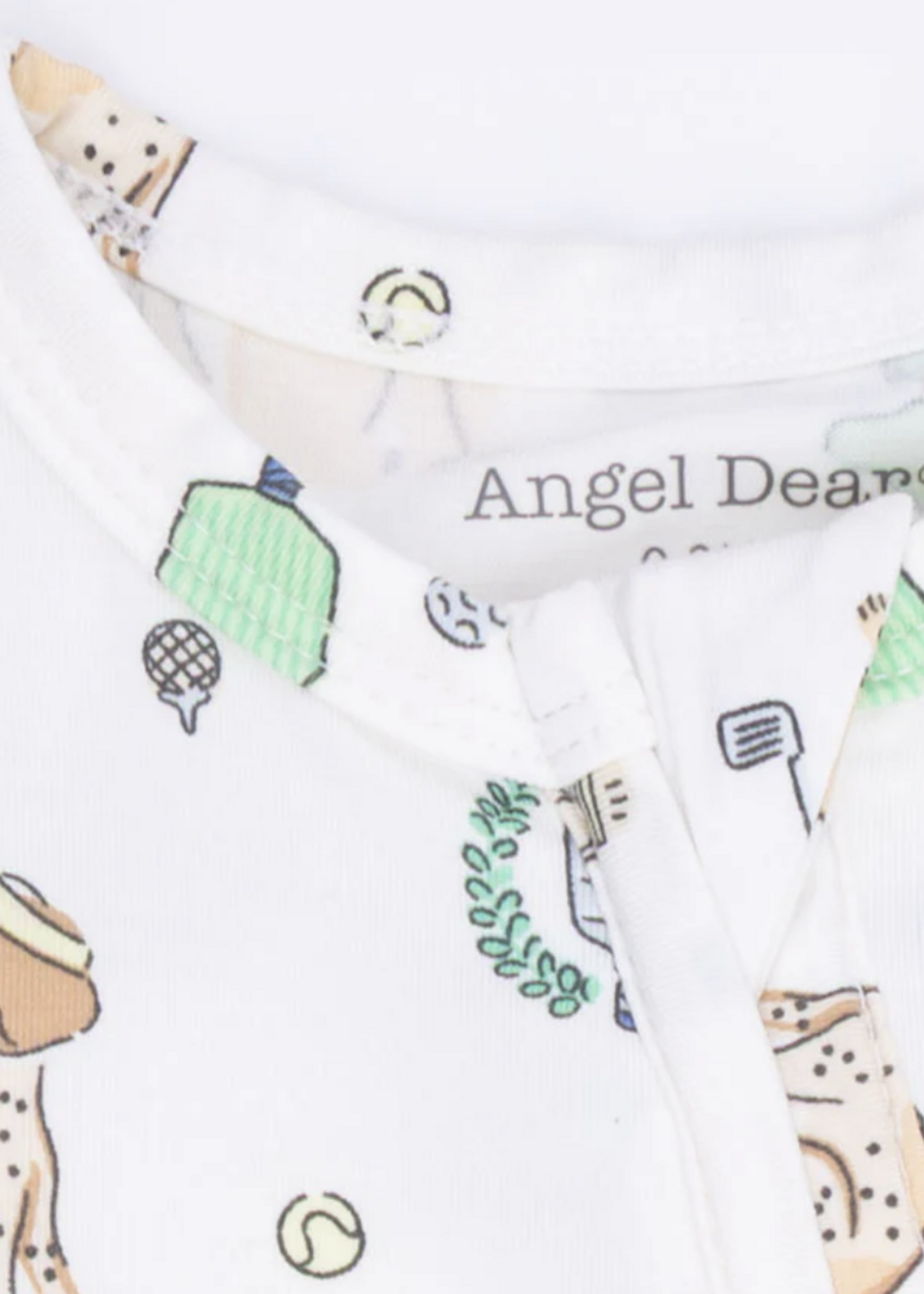 Angel Dear Country Club Dogs Neutral - 2 Way Zipper Footie