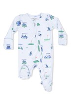 Angel Dear Vintage Golf Carts Blue - 2 Way Zipper Footie