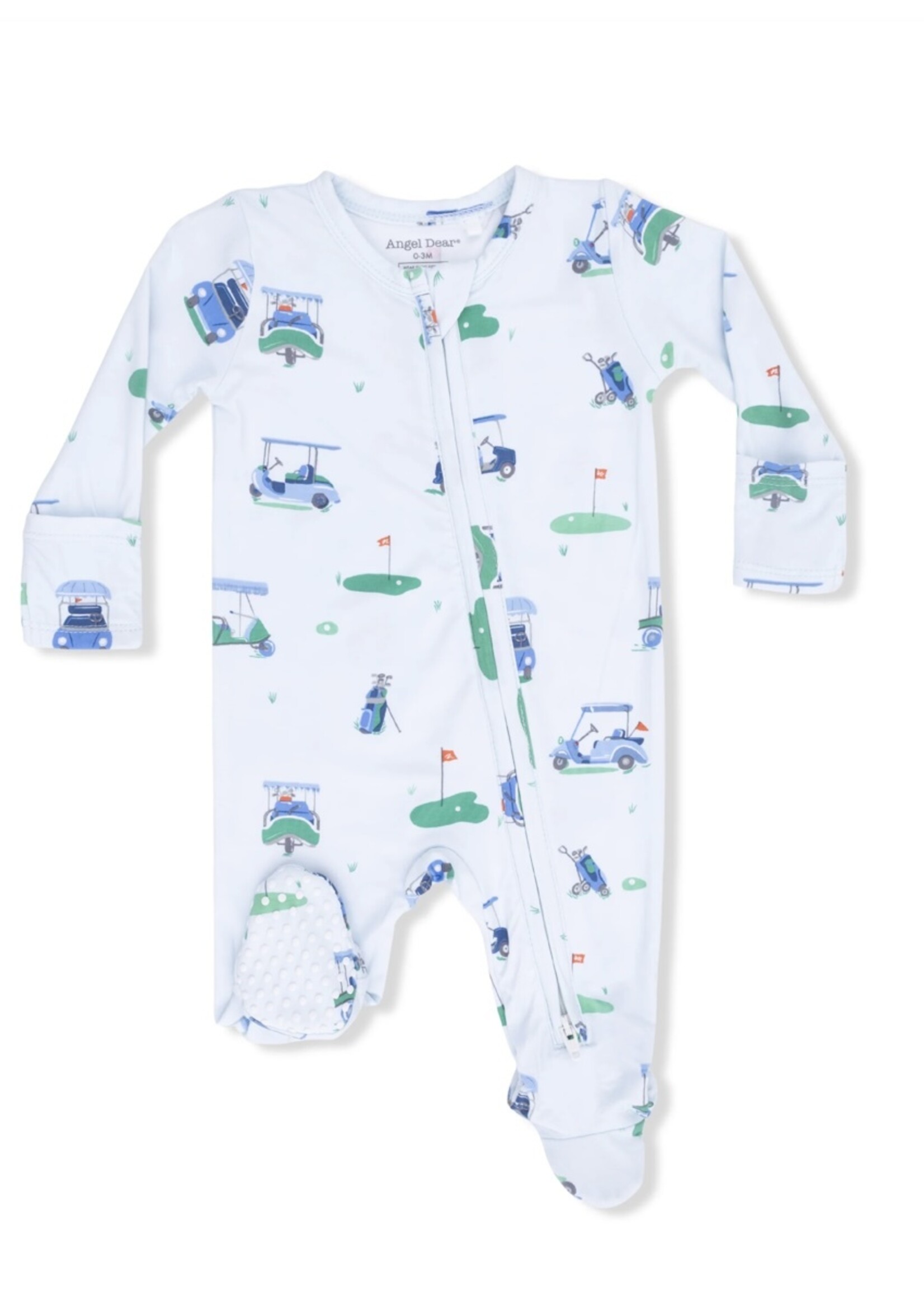 Angel Dear Vintage Golf Carts Blue - 2 Way Zipper Footie