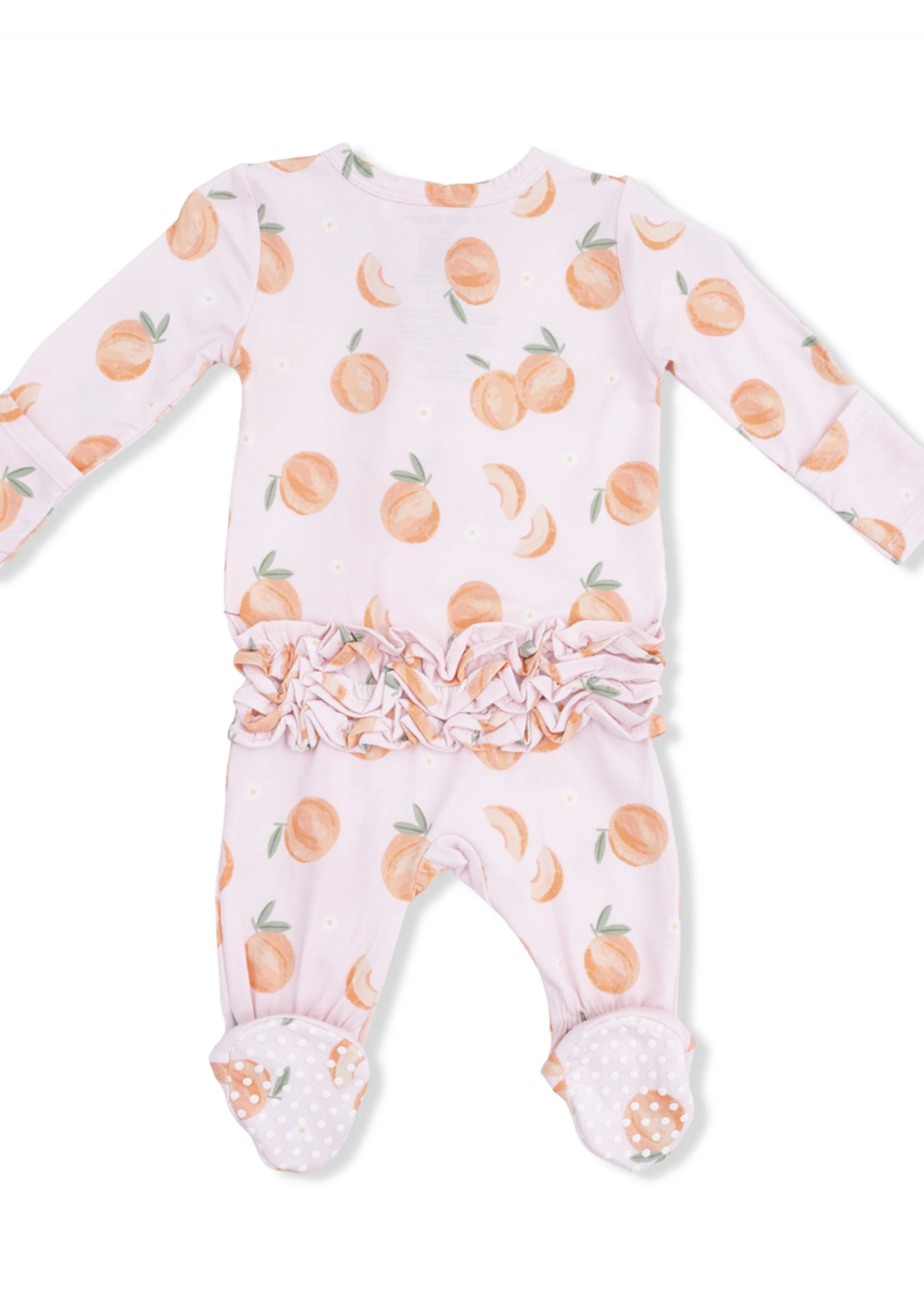 Angel Dear Sweet Peach - 2 Way Ruffle Back Zipper Footie
