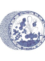 beatriz ball Vida Faenza and Leopard Reversible Placemat Set/4 - Blue